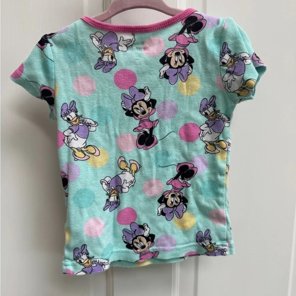 Disney Minnie Mouse Daisy Duck 4T Girls Polka Dot Short Sleeve Pajama Top
